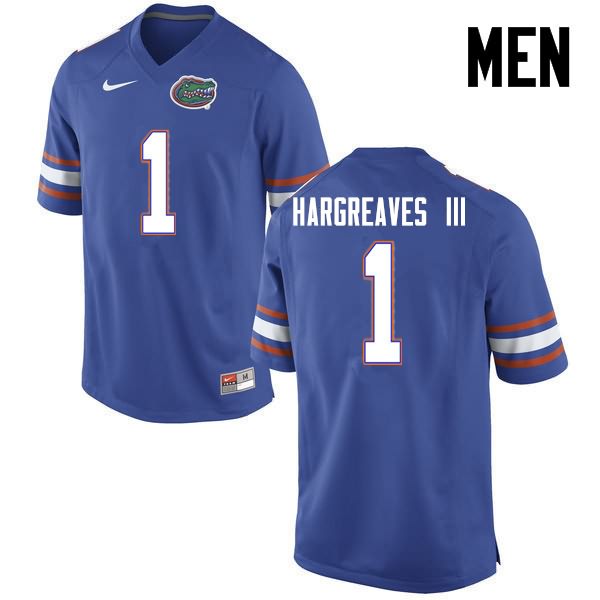 Men's NCAA Florida Gators Vernon Hargreaves III #1 Stitched Authentic Nike Blue College Football Jersey OYA0565LQ